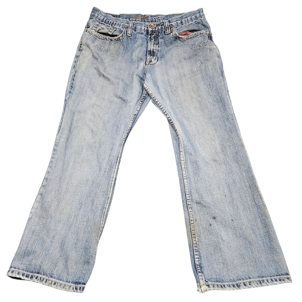 Urban Pipeline Bootcut Jeans 36x32 Low Rise Light Blue Y2K Grunge Skater Denim